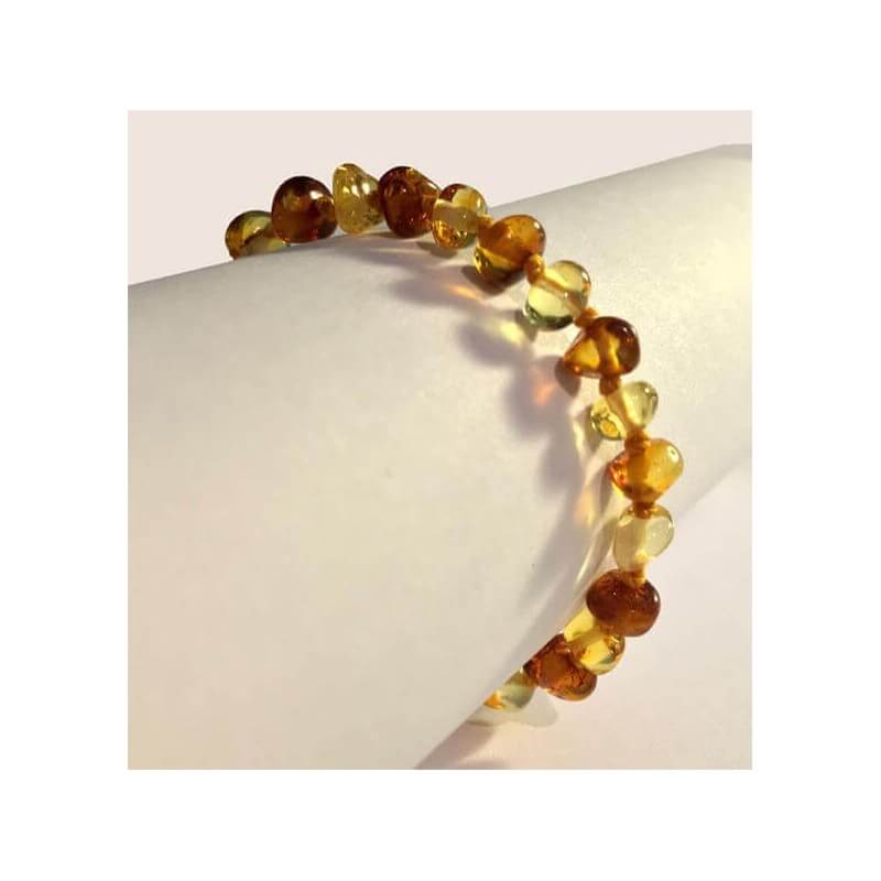 Raw unpolished luxury amber teething bracelet or anklet for babies