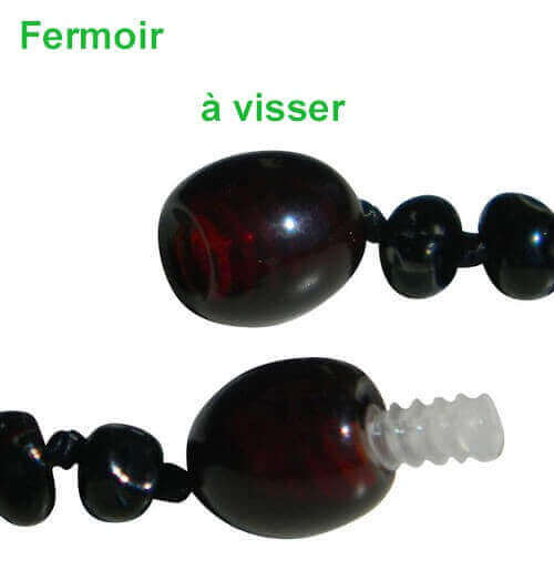 Bracelet bébé en Ambre boules Cerise Noire