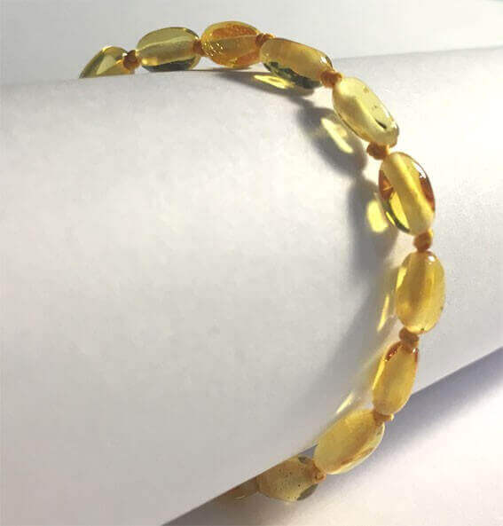 Bracelet d'Ambre pour bébé avec fermoir olivettes citron