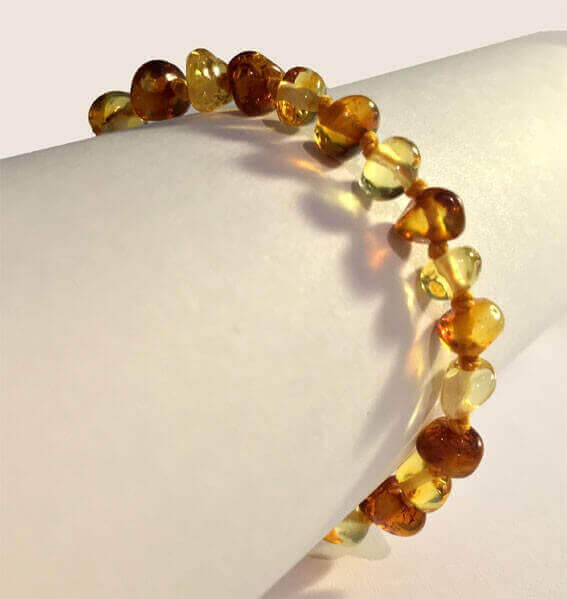 Bracelet en Ambre pour bébé boules Caramel et Citron