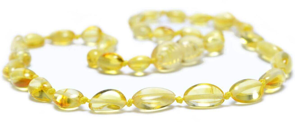 Collier Bébé en Ambre perles Olives Miel