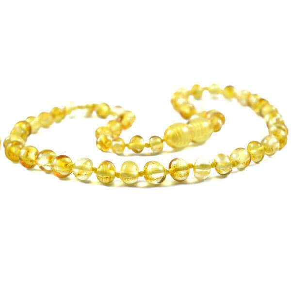Collier Bébé en Ambre perles Rondes Citron