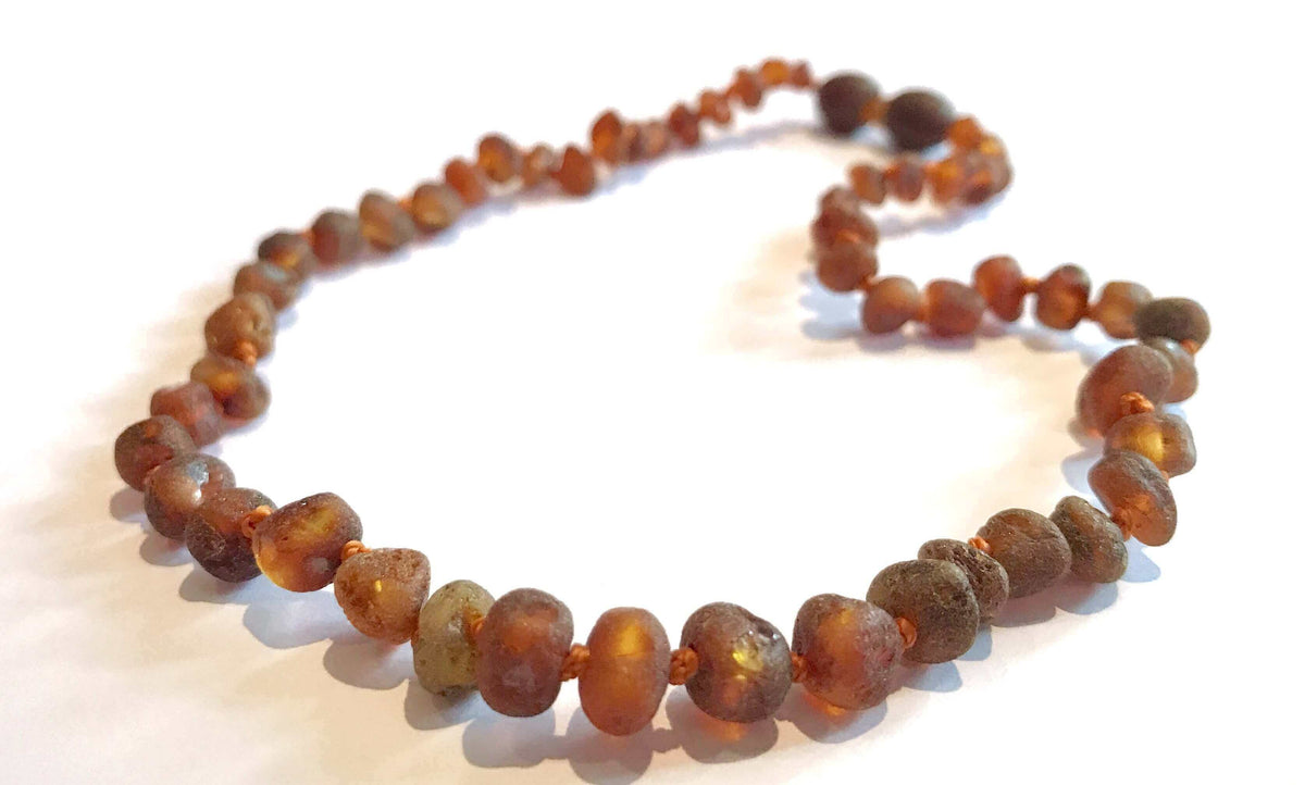 Collier en AMBRE BRUT Bébé perles  caramel