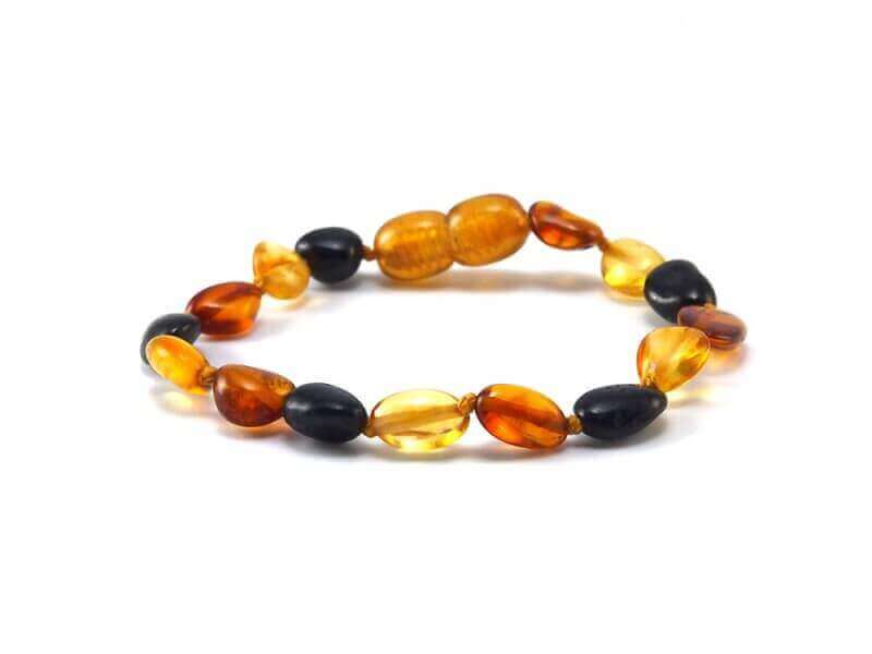 Bracelet bébé en Ambre avec fermoir olives Mixte