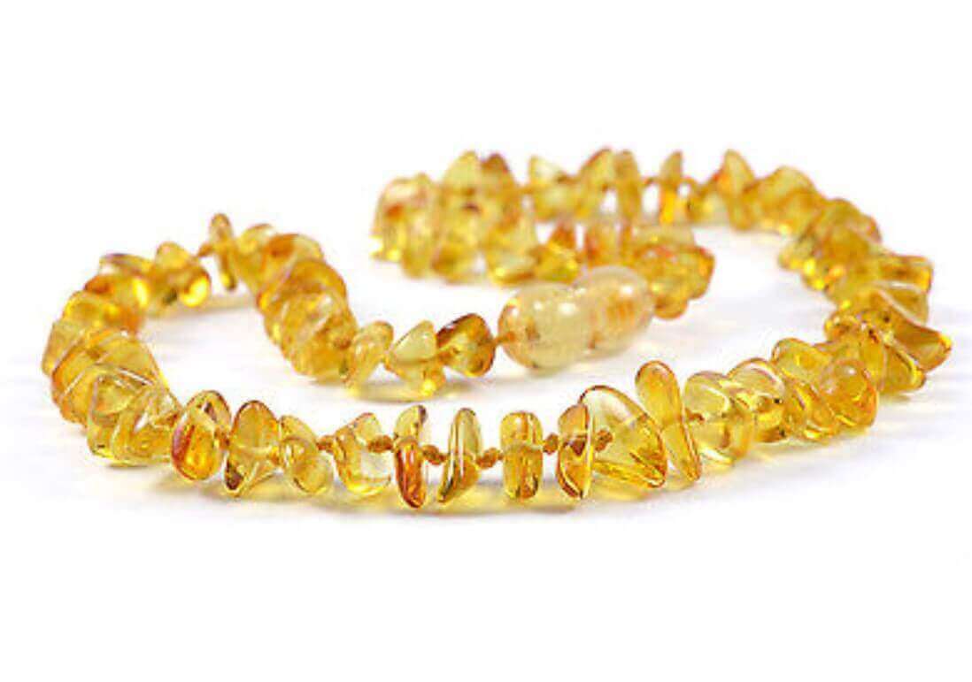 Collier bébé en Ambre perles Pépites Miel