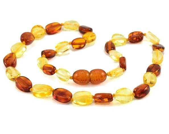 Collier Bébé en Ambre Olives Caramel et Citron