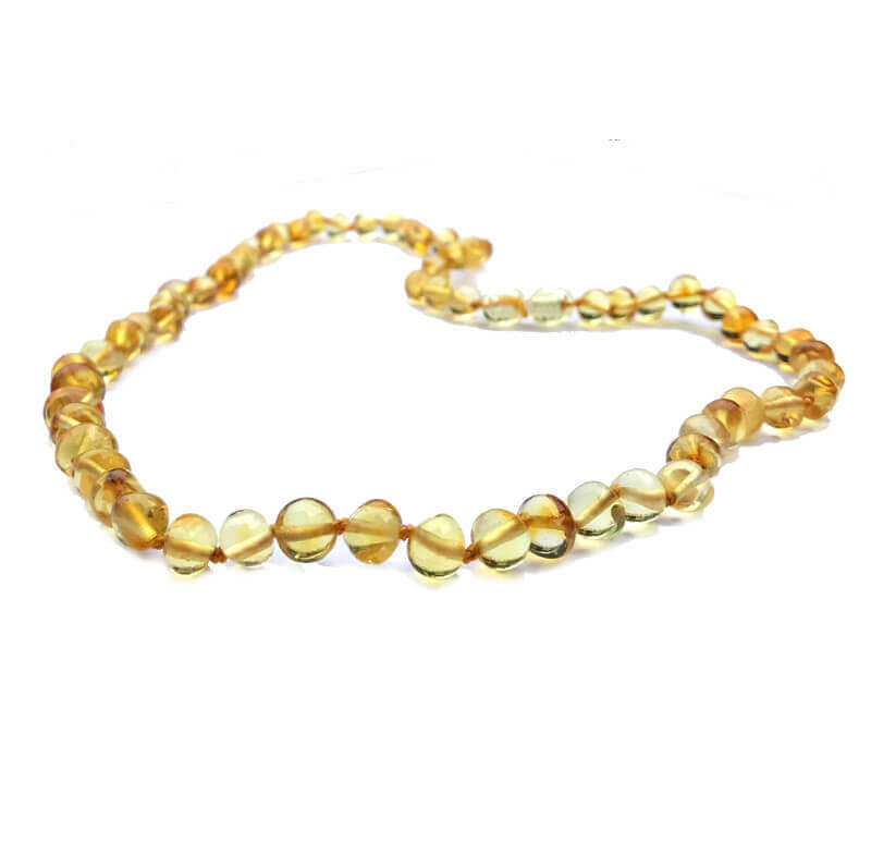 Femme - Collier en Ambre Citron - 45 cm
