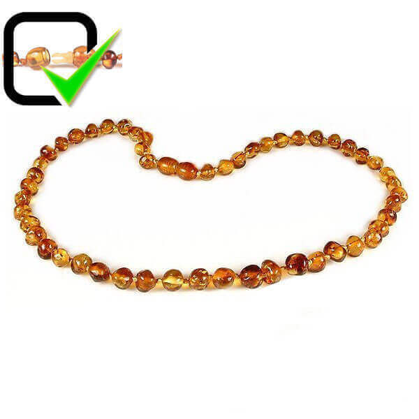 Ensemble collier et bracelet Caramel en Ambre pour bébé